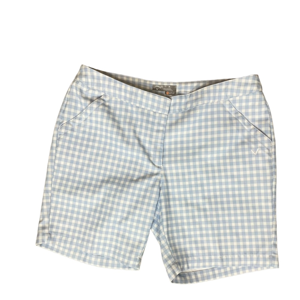 Callaway Women’s Opti-Dri Gingham Print Golf Shorts (E-1) - Picture 1 of 10